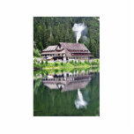 Chalet On Bank Of Poprad Tarn. Nice Reflection In Photo Cutout