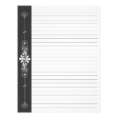 Chalk Board Border Black | White Lined Pages Personalized Letterhead