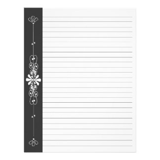 Chalk Board Border Black | White Lined Pages Personalized Letterhead