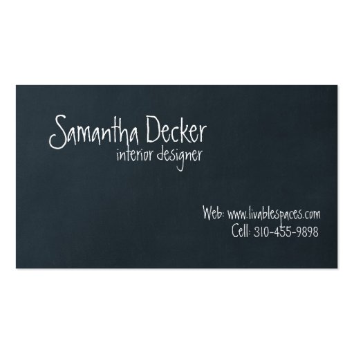 "Chalk Board" Customizable Business Card! (front side)