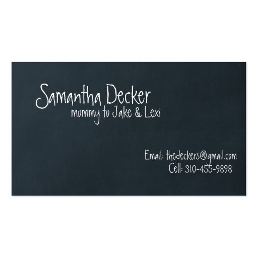 "Chalk Board" Customizable Mommy Calling Card Business Card Templates