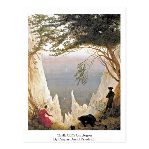 Chalk Cliffs On Rugen By Caspar David Friedrich Postcard Zazzle