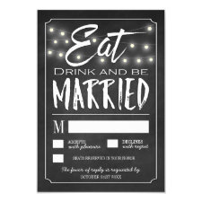 Chalk Eat Drink & Be Married Wedding RSVP Cards
