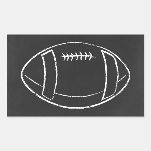 chalk football rectangular sticker Zazzle