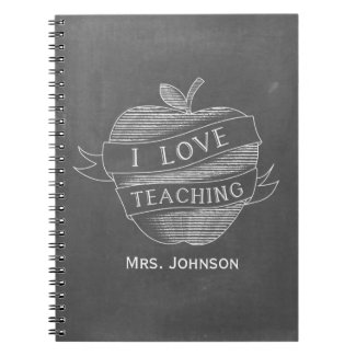 Chalk Inspired Apple I Love Teaching Notebook