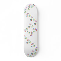 Chalk-like flowers skate deck