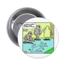 Chalk Outline Funny Police Gifts & Collectibles Button