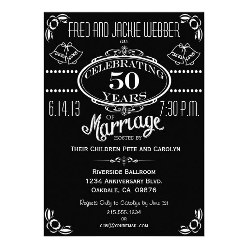 Chalkboard 50th Anniversary Party Invitation