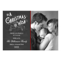Chalkboard A Christmas Wish Holiday Photo Card invitations