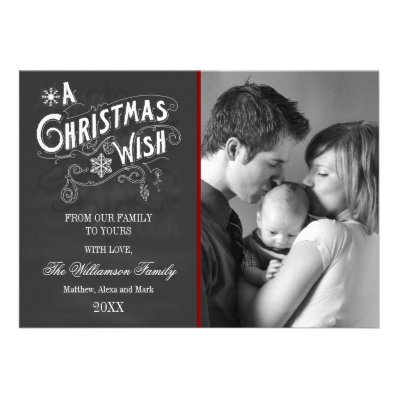 Chalkboard A Christmas Wish Holiday Photo Card