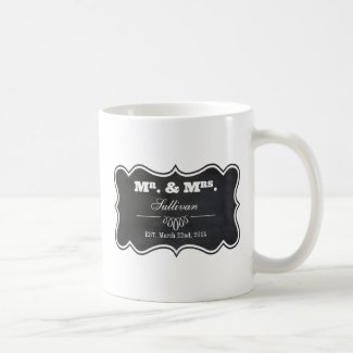 Chalkboard and Ornate Frame Mugs