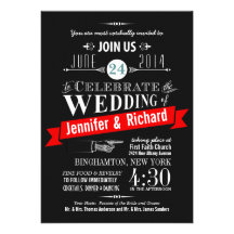 Chalkboard Art Deco Wedding Invitations