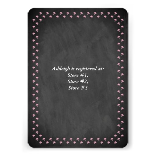 Chalkboard Baby Shower Invite - Pink