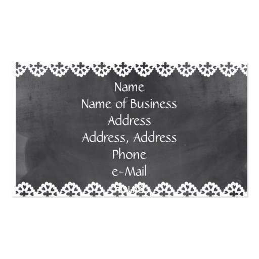Chalkboard Bakery Business Card with Cake (back side)