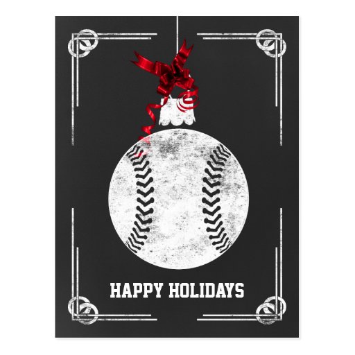 chalkboard baseball player Christmas Cards Zazzle