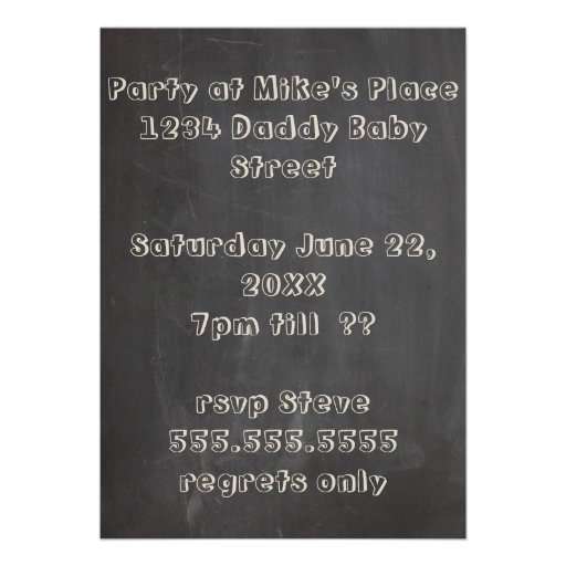Chalkboard BBQ Diapers and Dads Baby Shower Personalized Announcement