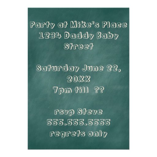 Chalkboard BBQ Diapers and Dads Baby Shower Custom Invite