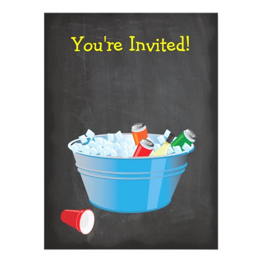 Chalkboard BBQ Party Drinks Invitations