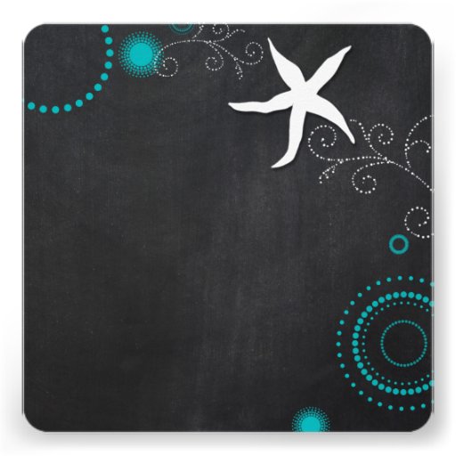 Chalkboard Beach Retirement Party Invitations