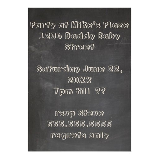 Chalkboard Beer Diapers and Dads Baby Shower Announcement