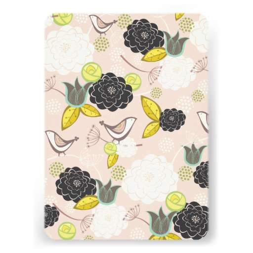 Chalkboard Blooms & Birds Sip And See Baby Shower Invitations