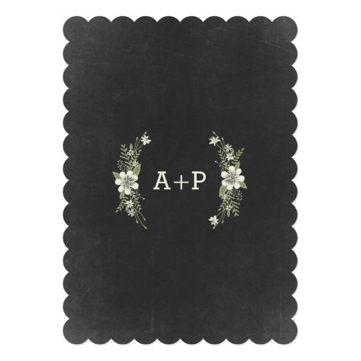 Chalkboard Blooms Wedding Invitations
