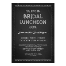 Chalkboard Bridal Lunch Invitation Cards