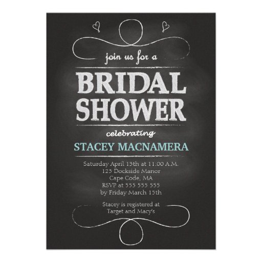 Chalkboard Bridal Shower Invitation