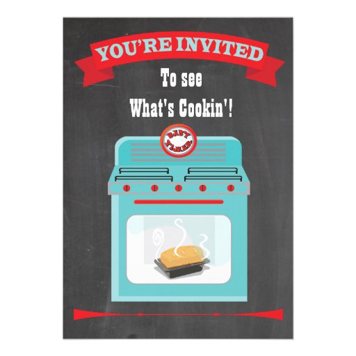 Chalkboard "Bun in the oven" Baby Shower Invites