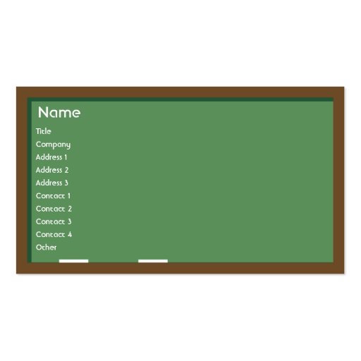 Chalkboard - Business Business Card Template (front side)