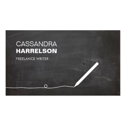 CHALKBOARD BUSINESS CARD FOR AUTHORS & WRITERS (front side)