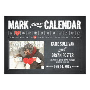 Chalkboard Calendar Photo Save The Date Cards Custom Invitations