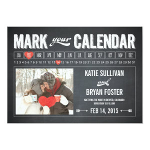 Chalkboard Calendar Photo Save The Date Cards Custom Invite