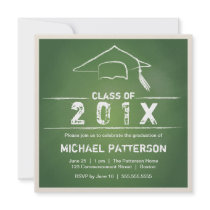 Chalkboard Cap and Tassel Graduation Party Announcements