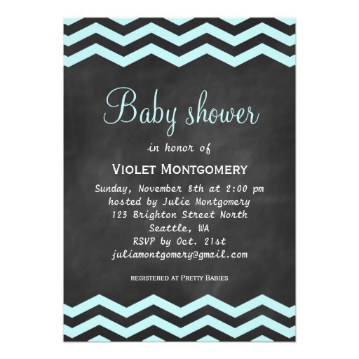 Chalkboard & Chevron Baby Shower Invitation