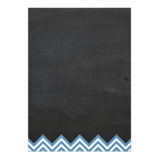 Chalkboard Chevron Bridal Shower Blue Custom Invitation