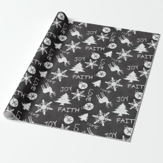 Chalkboard Christmas Fun Pattern Holiday Gift Wrap