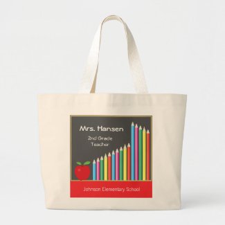Chalkboard & Colored Pencils Teacher Bags