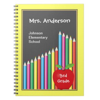 Chalkboard & Colored Pencils Teacher Journals