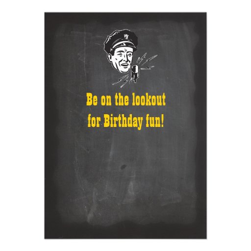 Chalkboard Cops and Robbers  Party Invitation