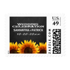 Chalkboard Country Rustic Sunflower Wedding Stamps