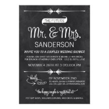 Chalkboard Couples Wedding Shower Personalized Invitations