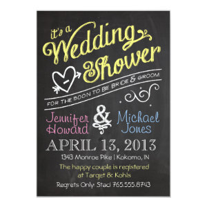 Chalkboard Couples Wedding Shower Invitation