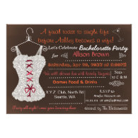 Chalkboard cranberry Lace Lingerie Shower Personalized Invitations
