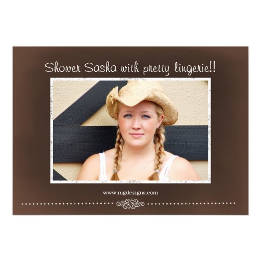 Chalkboard cranberry Lingerie Shower photo Invite