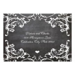 Chalkboard Cute Heart Initials Typography RSVP invitations