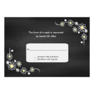 Chalkboard Daisy Wedding RSVP Response Cards