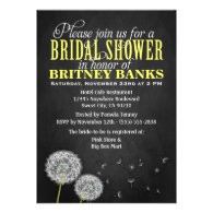 Chalkboard Dandelion Bridal Shower Invitations