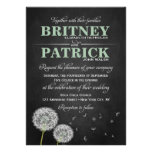 Chalkboard Dandelion Vintage Wedding Invitations