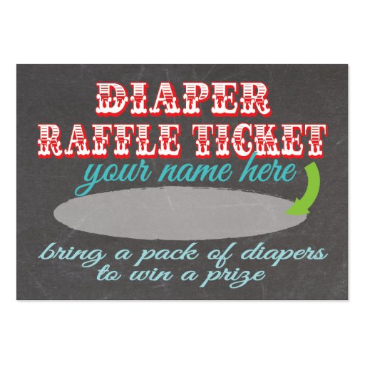 Chalkboard Diaper Raffle Ticket Business Card Template